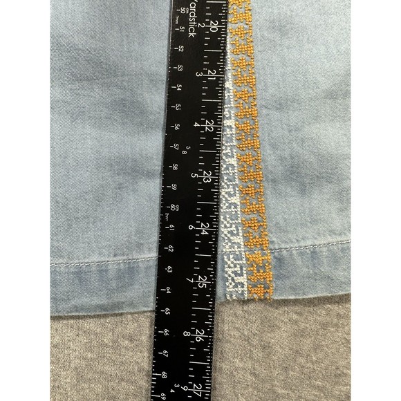 Ivy Jane NWT Tribal Embroidered Short Sleeve Top XS Orange White Blue‎ - Picture 4 of 6